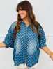 Denim Polka Dot Oversized Shirt (Reg & Plus)