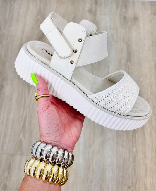 Cream Step Into The Sunshine Sandals