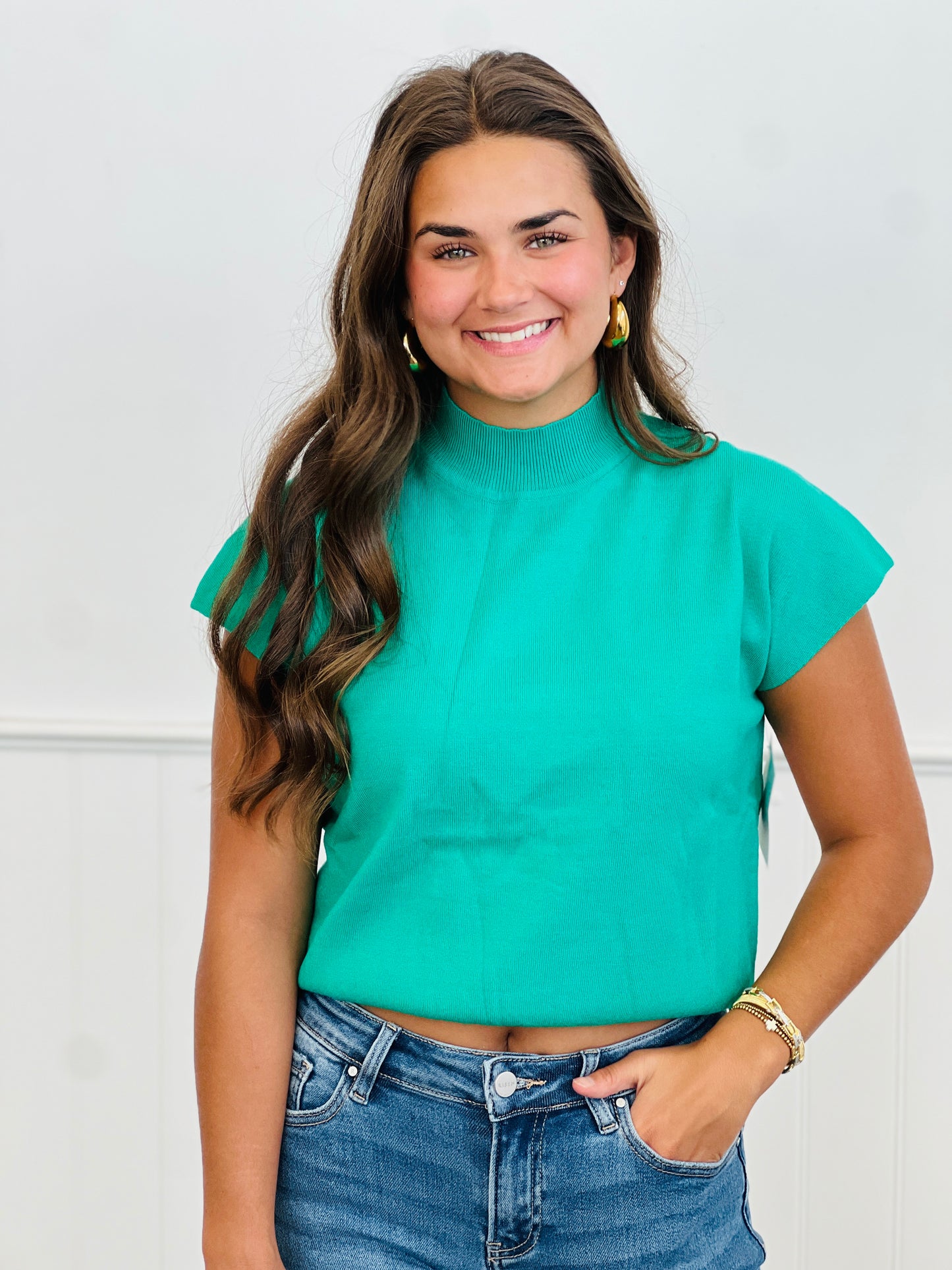 Mock Neck Short Sleeve Top (Reg. and Plus) - 5 Colors