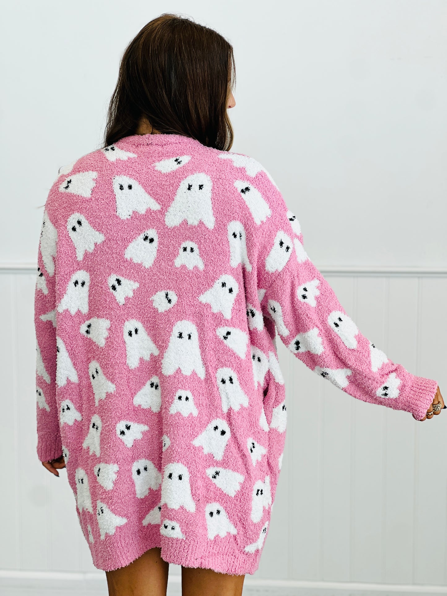 Pink Ghost Cloud Cardigan (One Size & Plus)