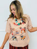 Oatmeal Puppy Parade Short Sleeve Top (Reg.)