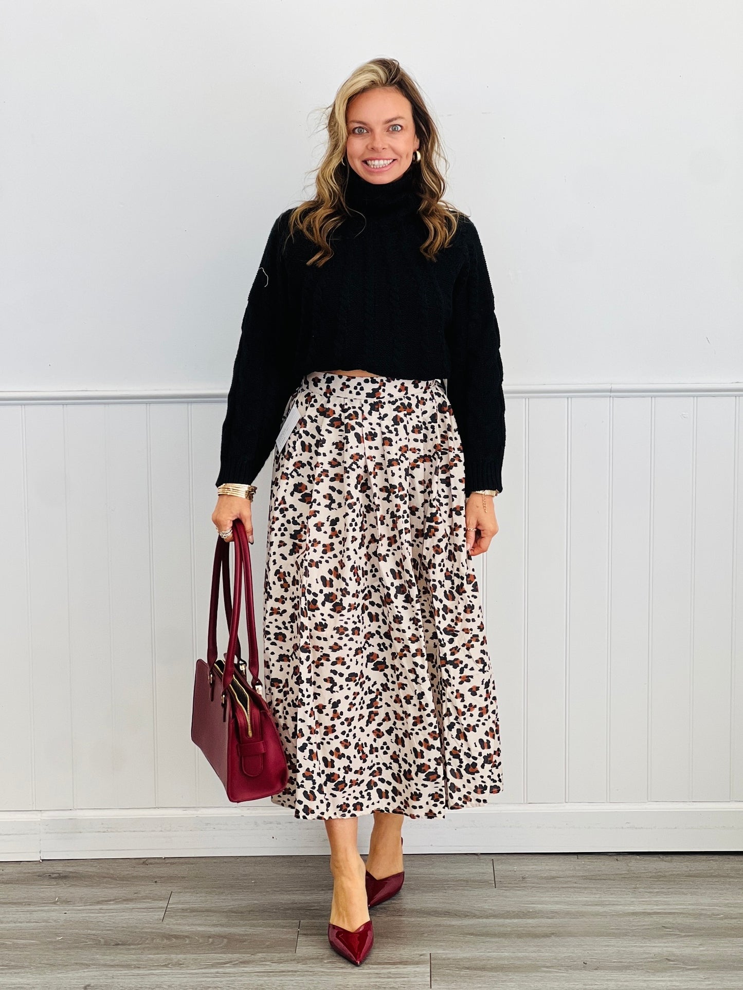 Leopard Print Pocket Maxi Skirt (Reg.) - 2 Colors