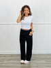Black Contrast Waist Sweatpants (Reg & Plus)
