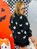 Queen Of Sparkles Black & White Ghost Card Logo Sweatshirt(Reg. and Plus)