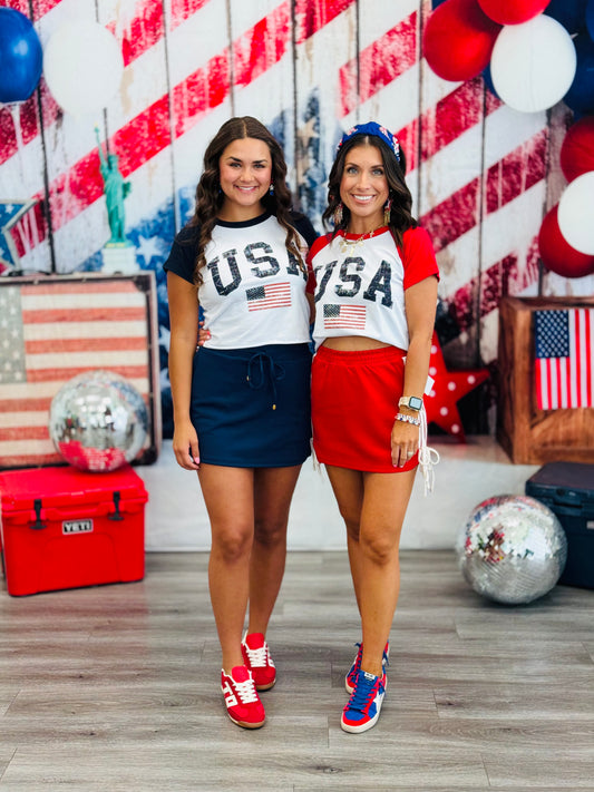 USA Flag Raglan Graphic Tee (Reg.)-2 Colors