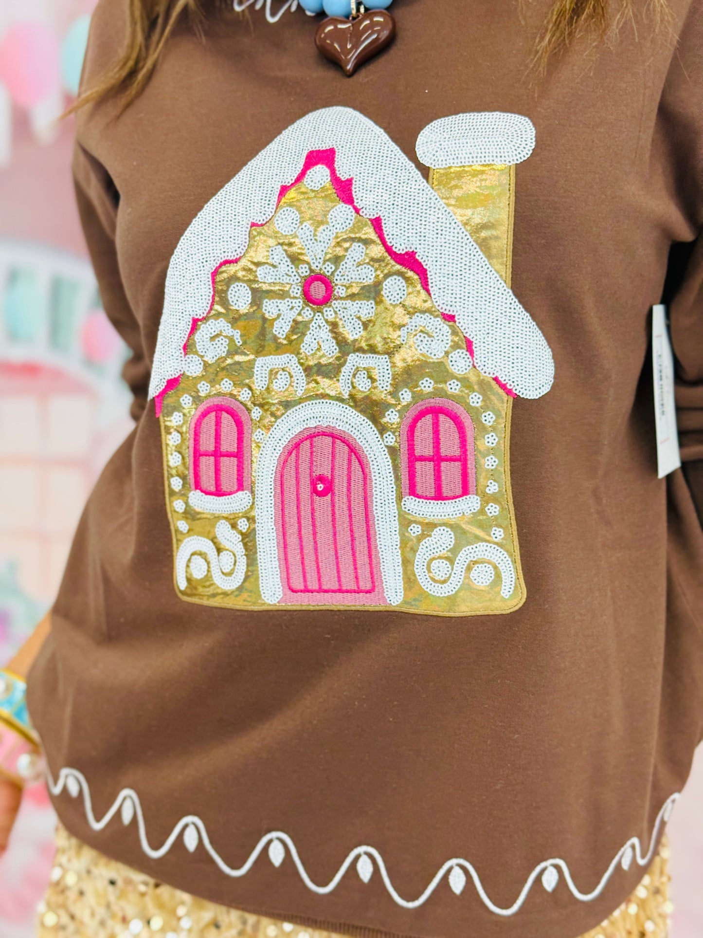 Chocolate Gingerbread House Pullover (Reg. and Plus)