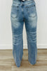 Medium Wash Rhinestone Studded Denim Jeans (Reg.)