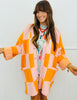 Pink & Orange Checkered Cardigan (Reg. and Plus)