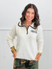 Polo Collar Stitch Detail Sweater Knit Top (Reg.) - 2 Colors