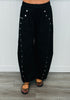 Black One Shoulder Top & Pants Set (Reg.)
