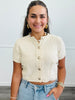 Cream Gold Button Sweater Top (Reg.)