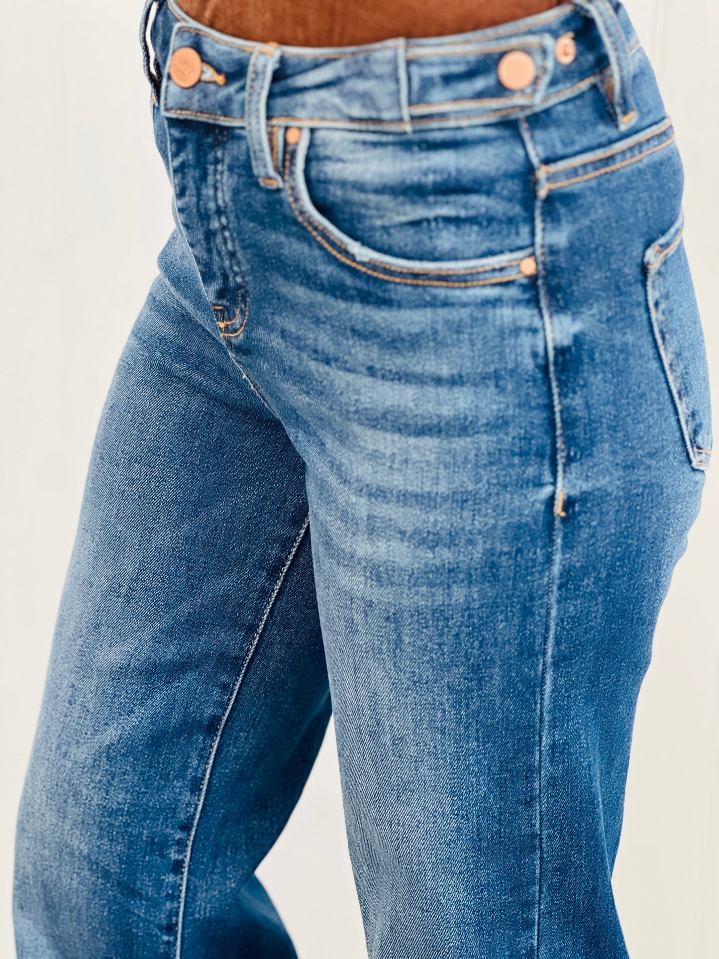 Risen Tummy Control Wonderfully Wide Leg Jeans (Reg & Plus)