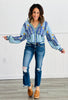 Queen Of Sparkles Pale Blue Bluebonnets Cardigan (Reg. & Plus)