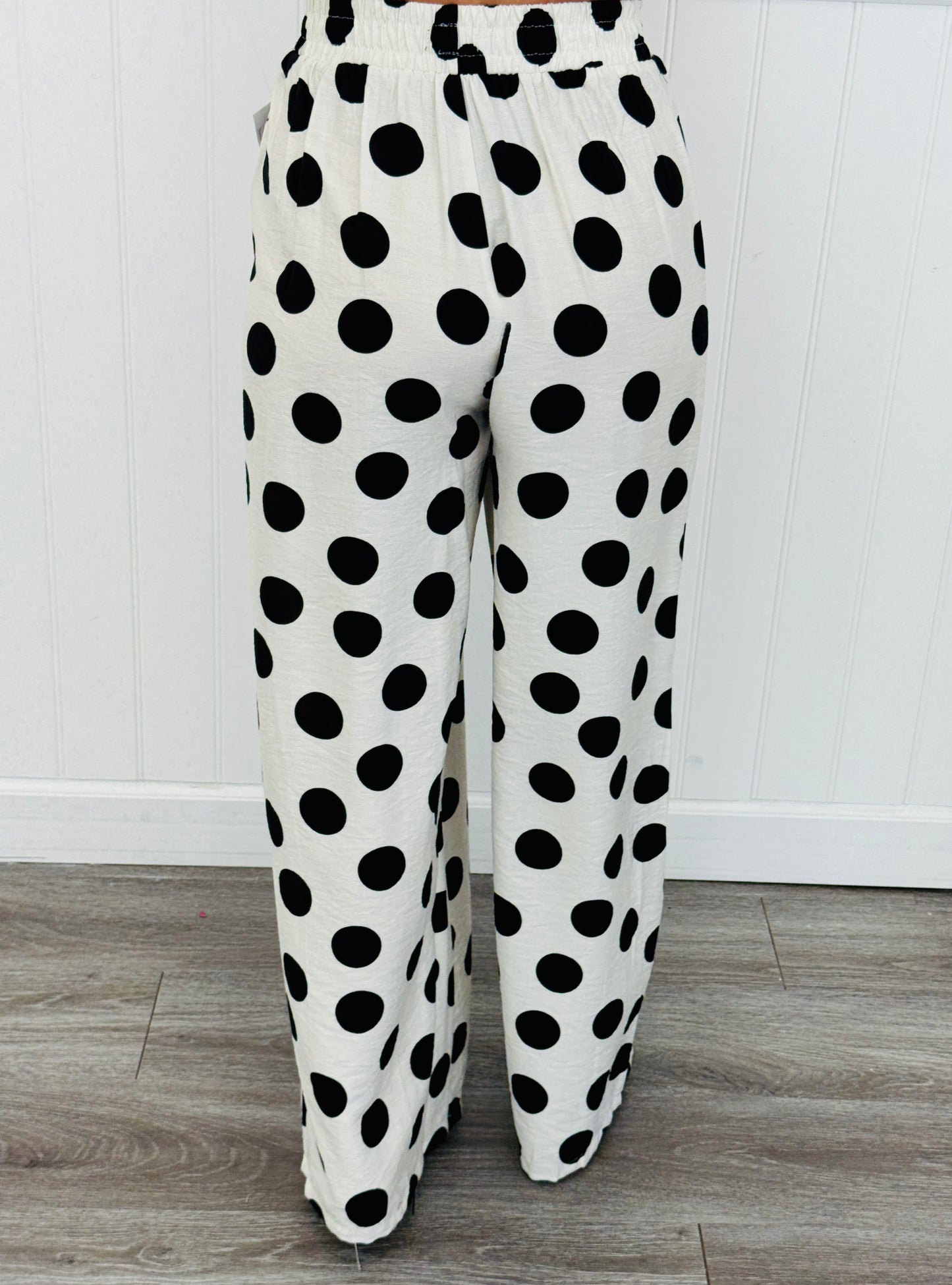 White/Black Polka Dot Pocket Pants (Reg.)