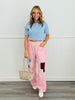 POL Pink Striped Denim & Twill Pants (Reg.)
