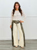 Cream Ruffle Detail Flower Lace Top (Reg.)