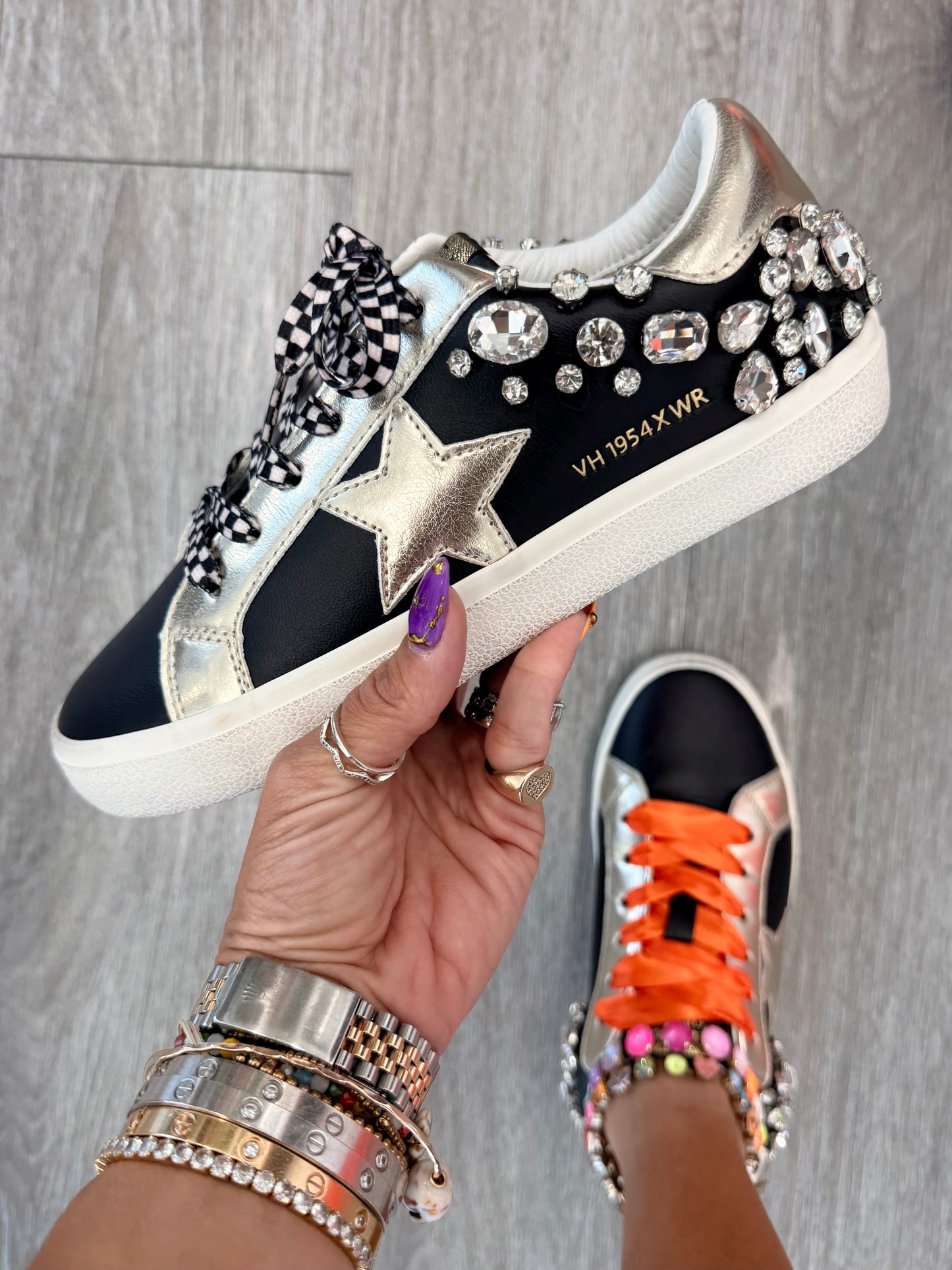 VH x WR Black Born To Shine Crystal Sneakers