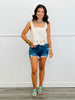 Ecru Embroidered Top & Mini Skirt Set (Reg.)