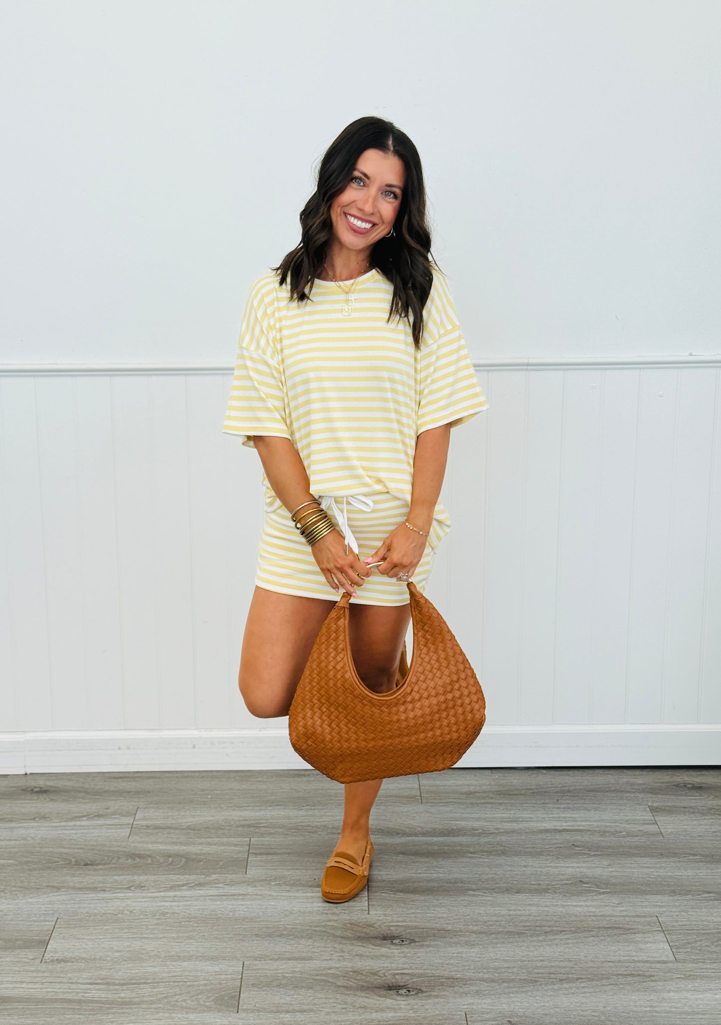 Butter/White Stripe Knit Skort (Reg.)