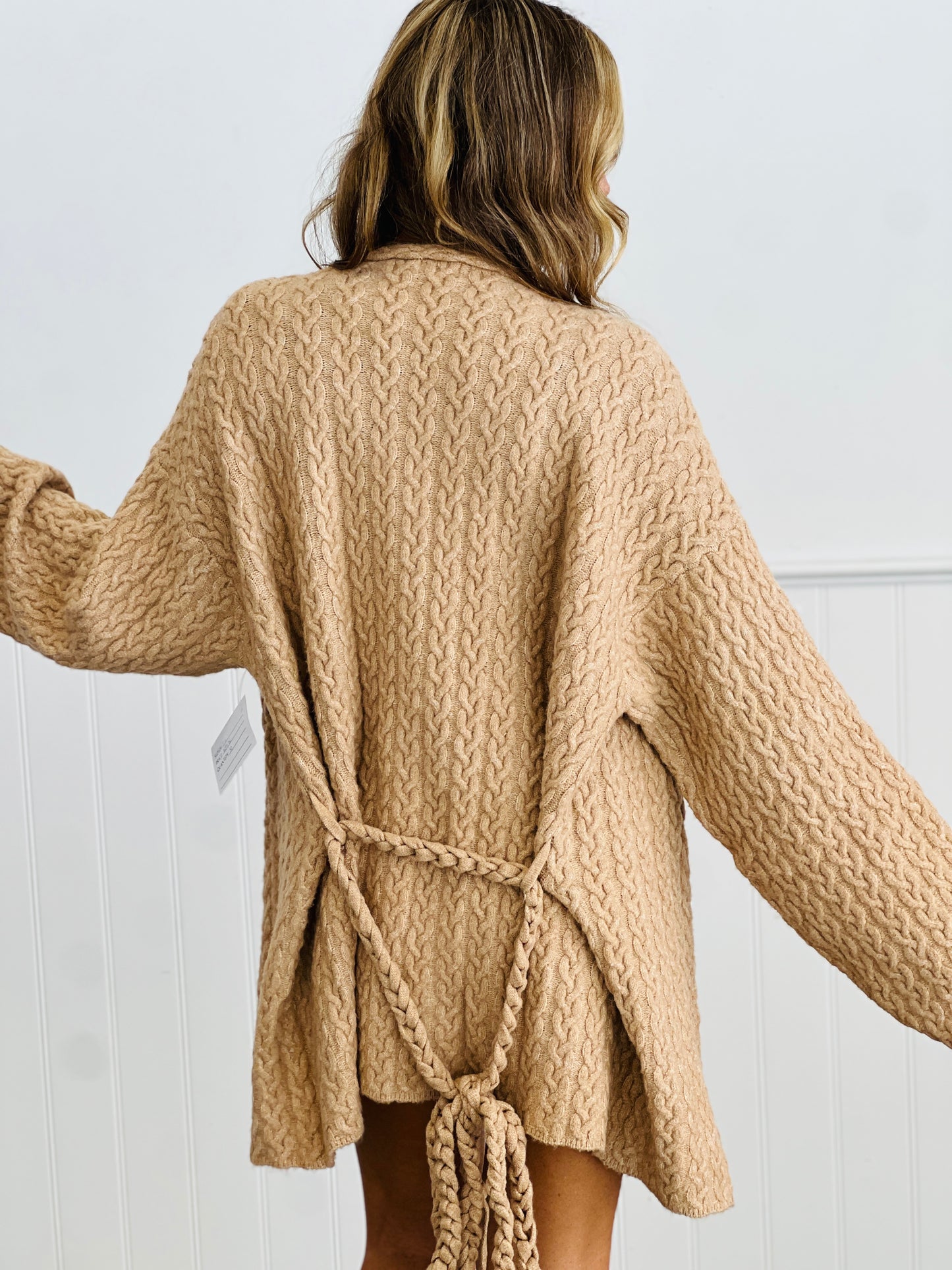 POL Latte Textured Wrap Sweater Cardigan (Reg.)