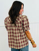 Plaid Tie Neck Puff Sleeve Top (Reg.) - 4 Colors