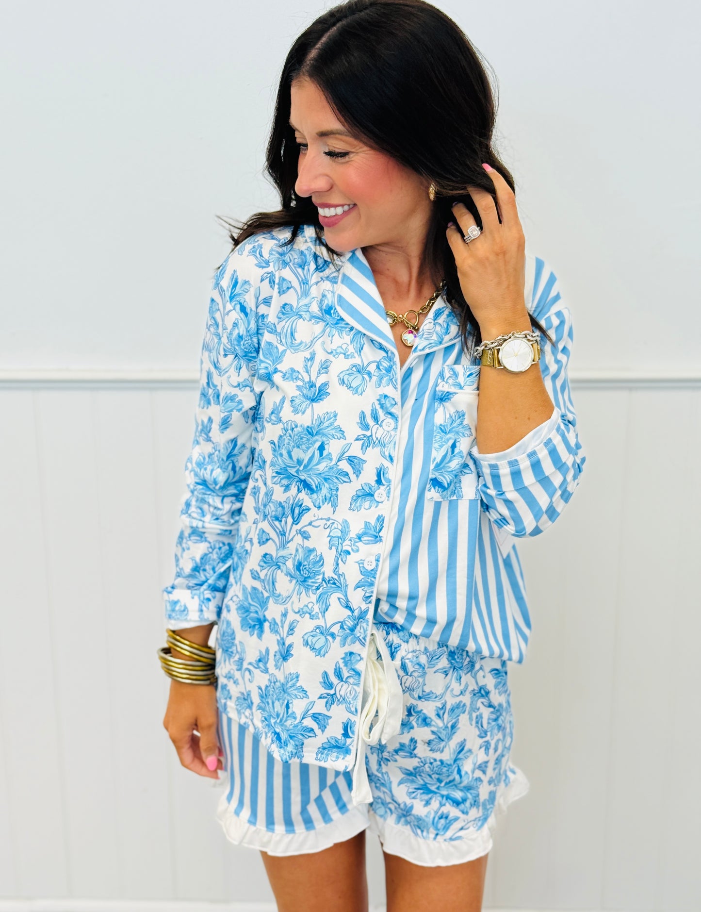 Morning Bloom Ruffle Pajama Set (Reg. and Plus)