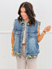 Denim Camo Mix Zip Vest (Reg & Plus)