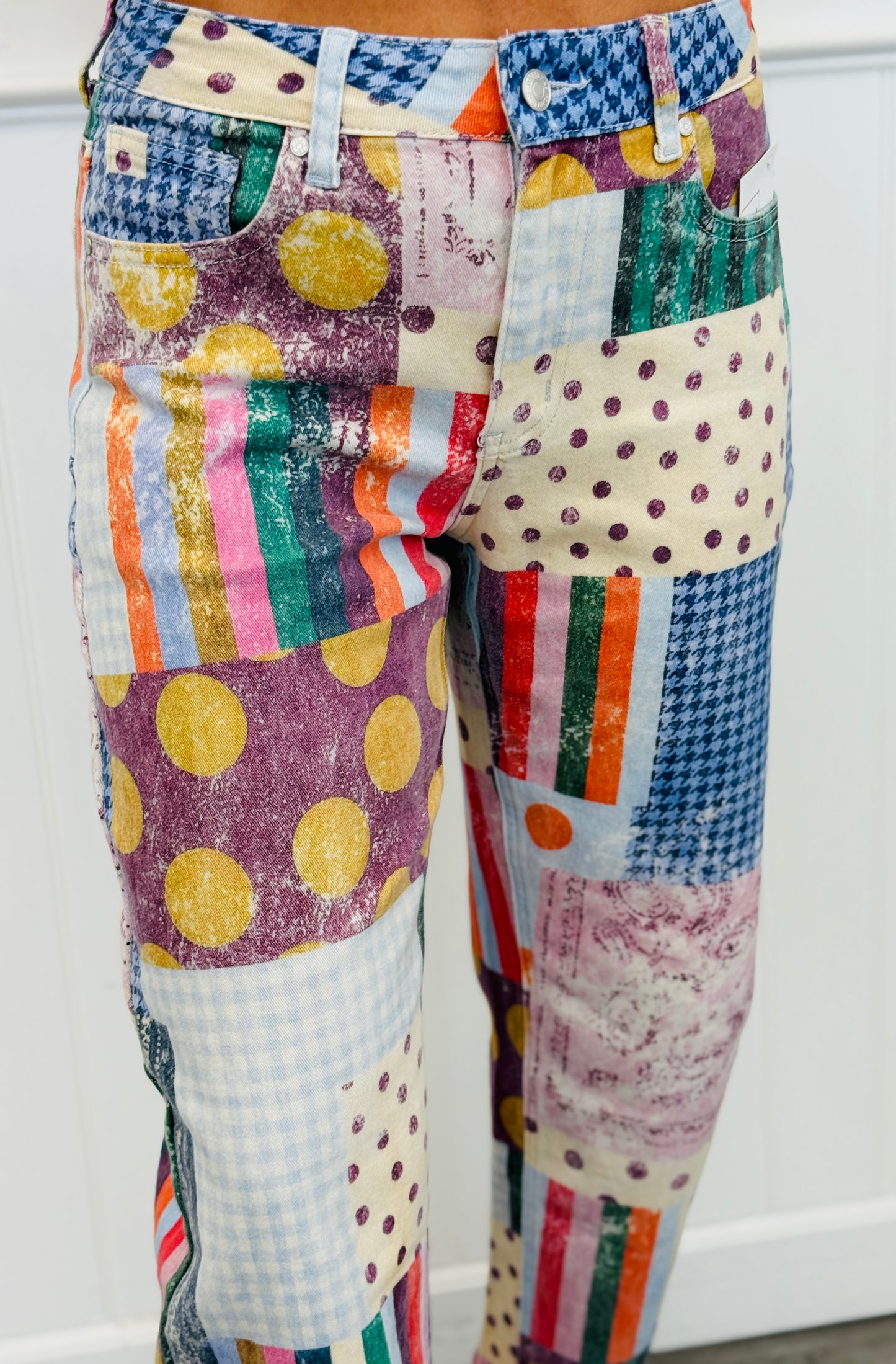 Jewel Patch Barrel Pants (Reg.)