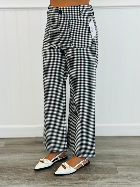 Black/White Gingham High Waist Ankle Pants (Reg.)