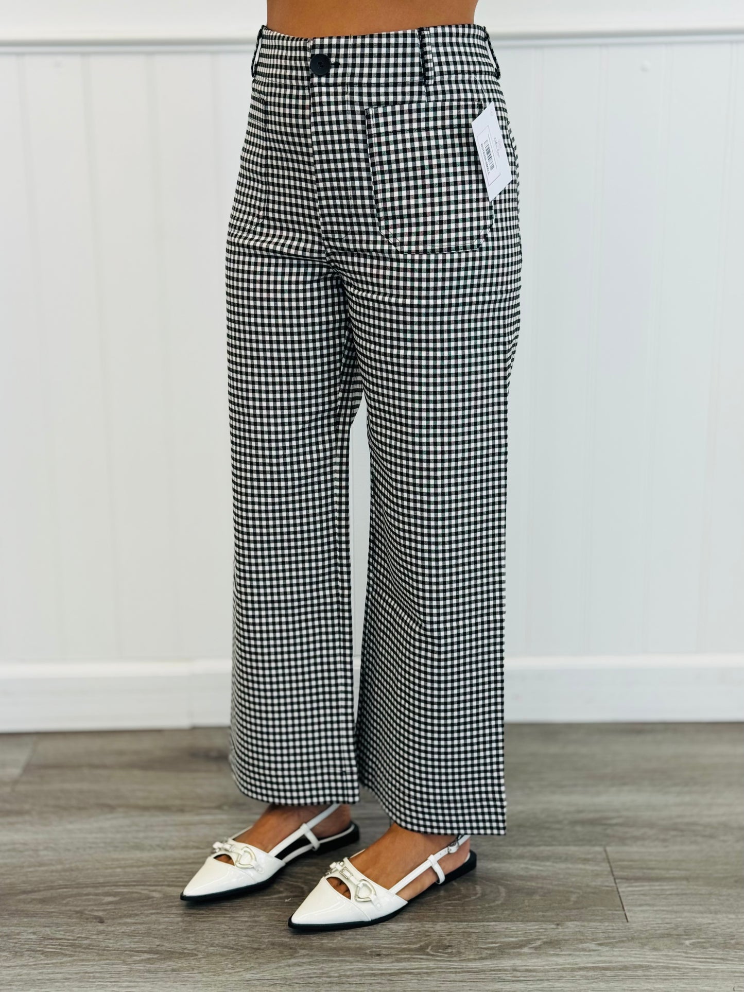Black/White Gingham High Waist Ankle Pants (Reg.)