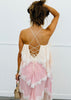 Pink Multi Lace Tiered Maxi Dress (Reg.)