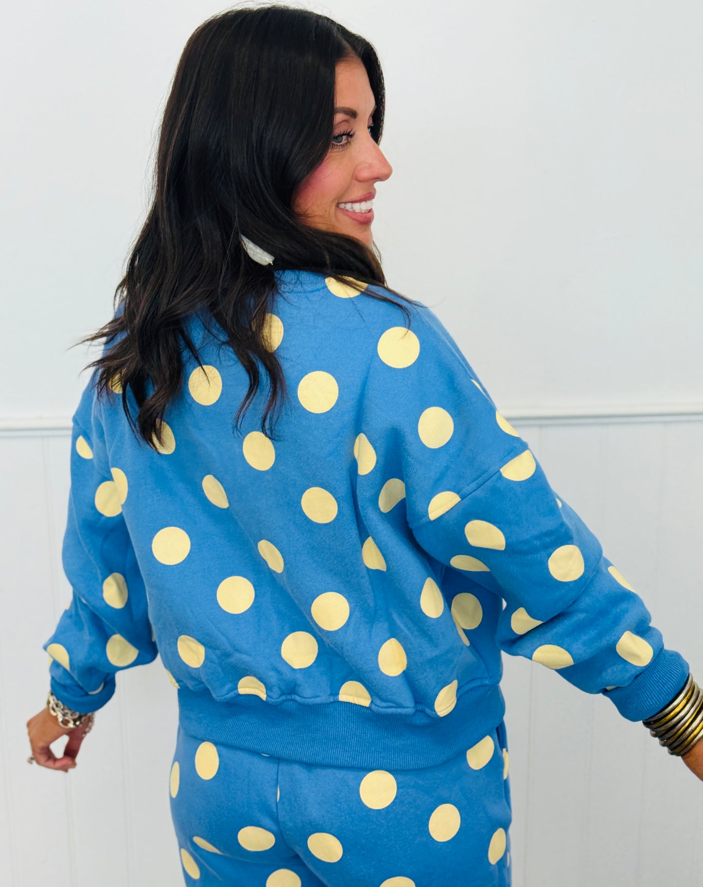 Blue/Yellow Polka Dot Sweatshirt (Reg.)