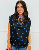 Polka Dot Cowl Mock Neck Sleeveless Top (Reg.) - 4 Colors