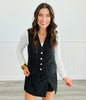 Black Tweed Contemporary Vest (Reg)