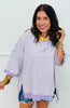 Candy Stripe Merrow Edge Sweatshirt Top (Reg.) - 2 Colors