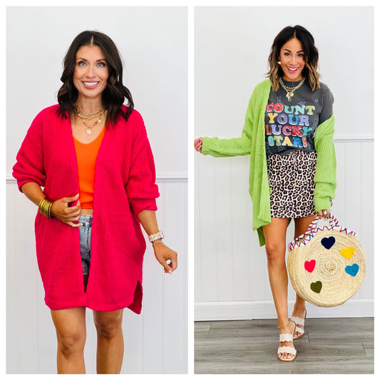 Open Front High-Low Long Cardigan (Reg.)-2 Colors