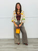 Olive Combo Check Wide Leg Pants (Reg.)