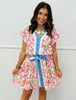 Cream Floral Belted Mini Dress (Reg.)