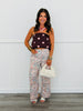 Burgundy Polka Dot Strapless Blouse (Reg.)