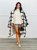 Ivory/Black Plaid Longline Hoodie Coat (Reg.)