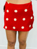 Cherry Satin Polka Dot Mini Skirt (Reg.)