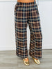 Brown Plaid Wide Leg Pants (Reg.)