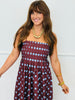 Brown Polka Dot Pleated Strappy Maxi Dress (Reg & Plus)