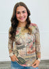 Taupe Rose West Long Sleeve Mesh Top (Reg. and Plus)