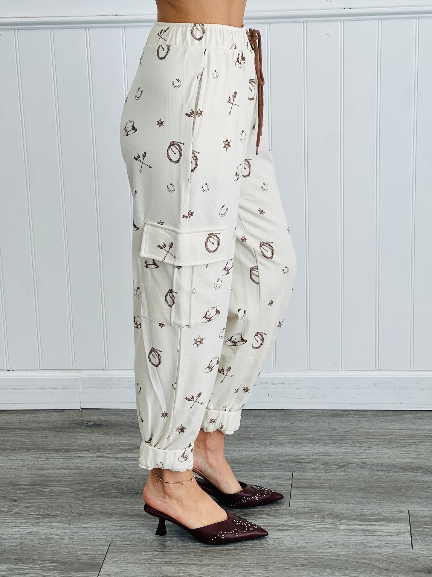 Ivory Cowboy Print Lounge Pants (Reg & Plus)