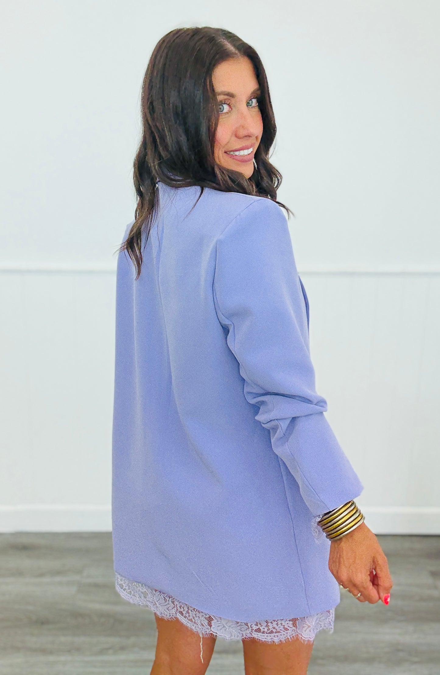 Lilac Lace Detail Blazer (One Size)