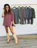 Striped Lace Side Slit Top (Reg. and Plus) - 6 Colors