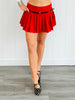 Belted Pleated Mini Skort (Reg)-3 Colors