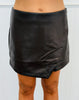 Faux Leather Mini Skort (Reg. and Plus) - 2 Colors