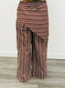 Brown Striped Front Wrap Detail Pants (Reg.)